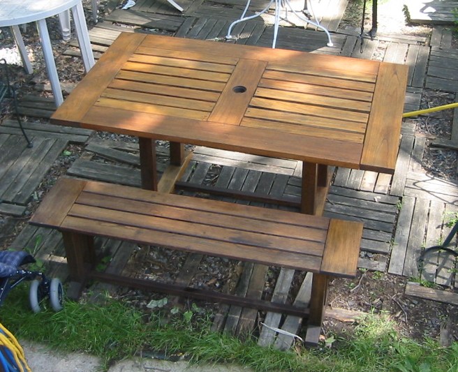 teak table and chairs